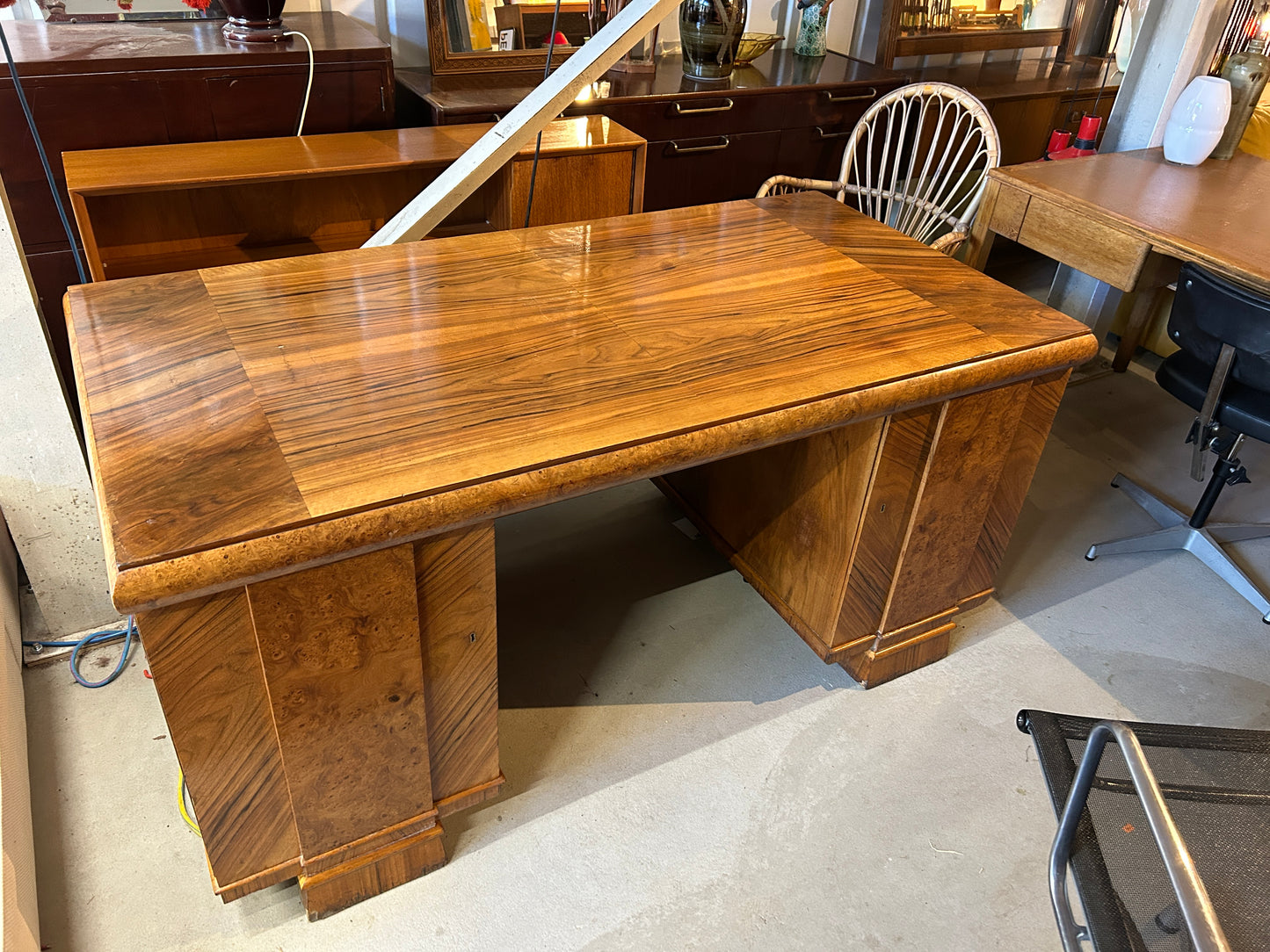 Art Deco Walnut Desk