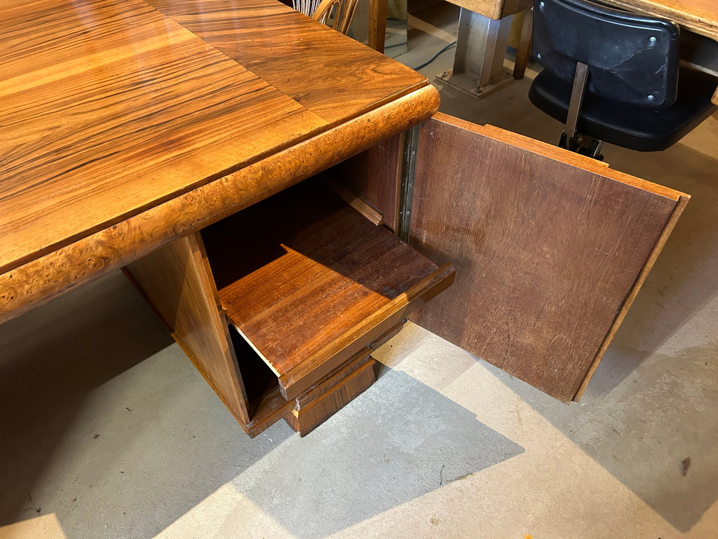 Art Deco Walnut Desk