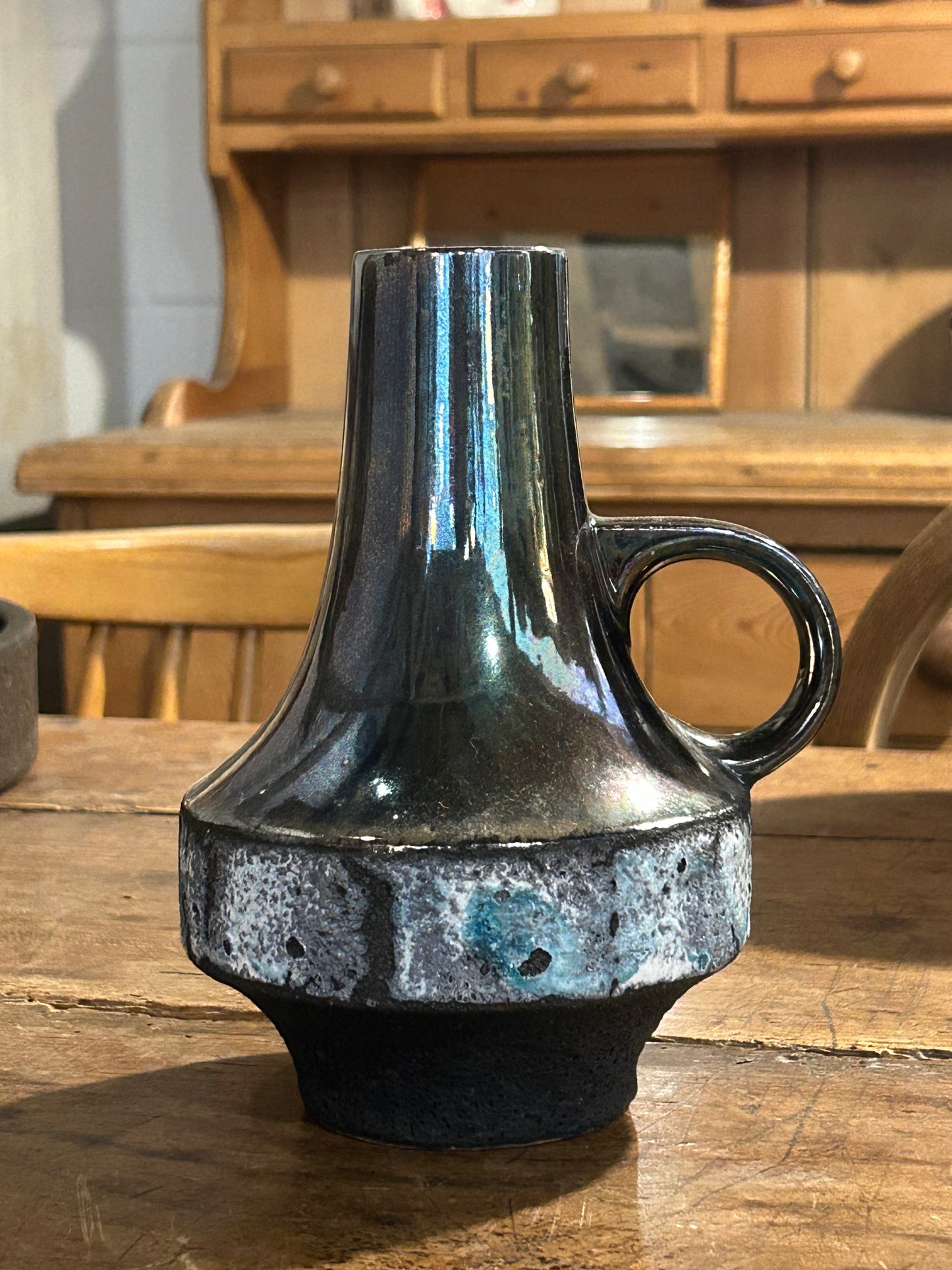 Vintage MCM Ceramic Lava Ware Vase - West German