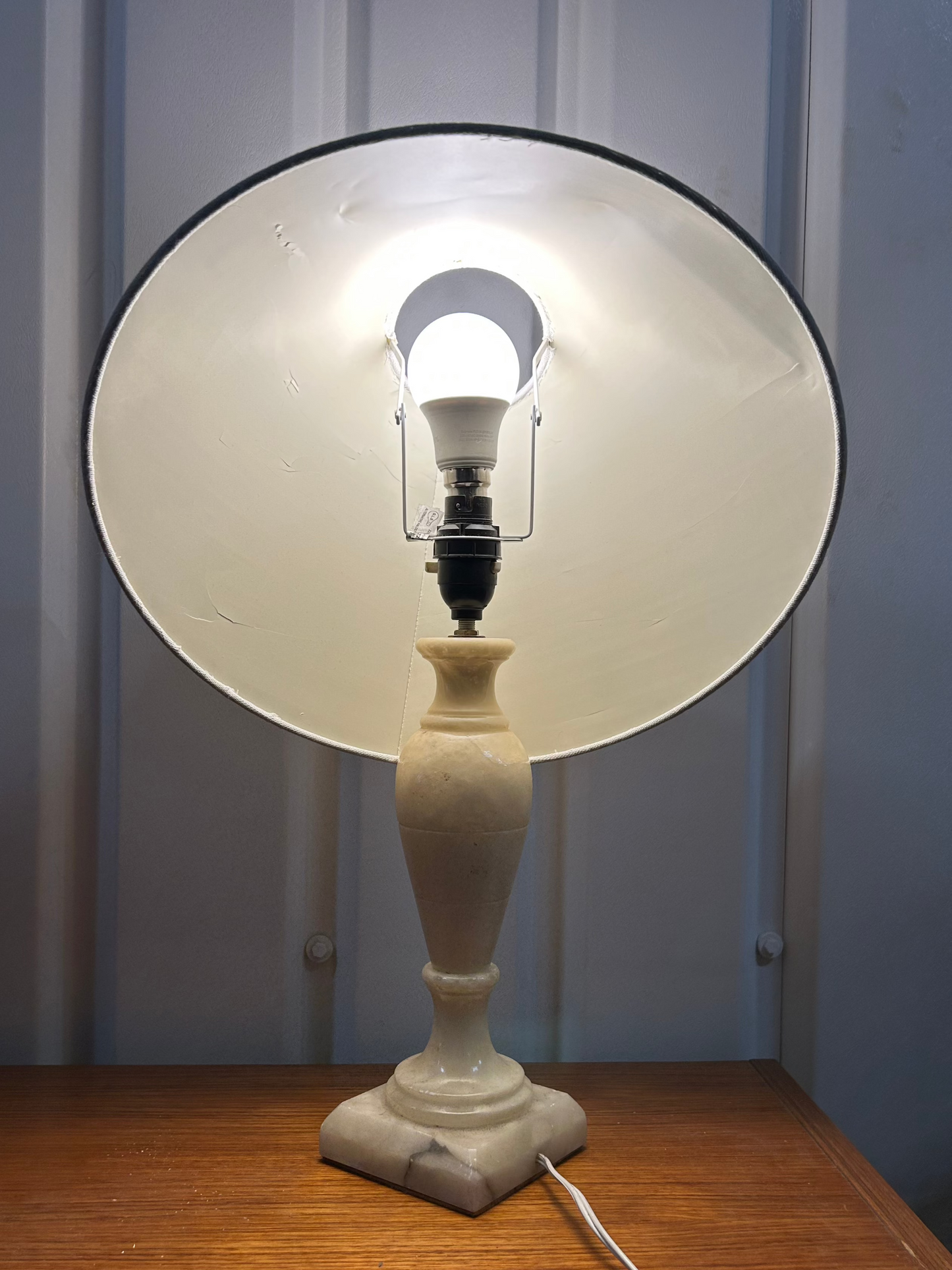 Vintage Carved Alabaster Table Lamp (sold with Shade)