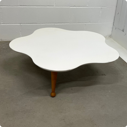 1960s fiberglass and beech cloud coffee table