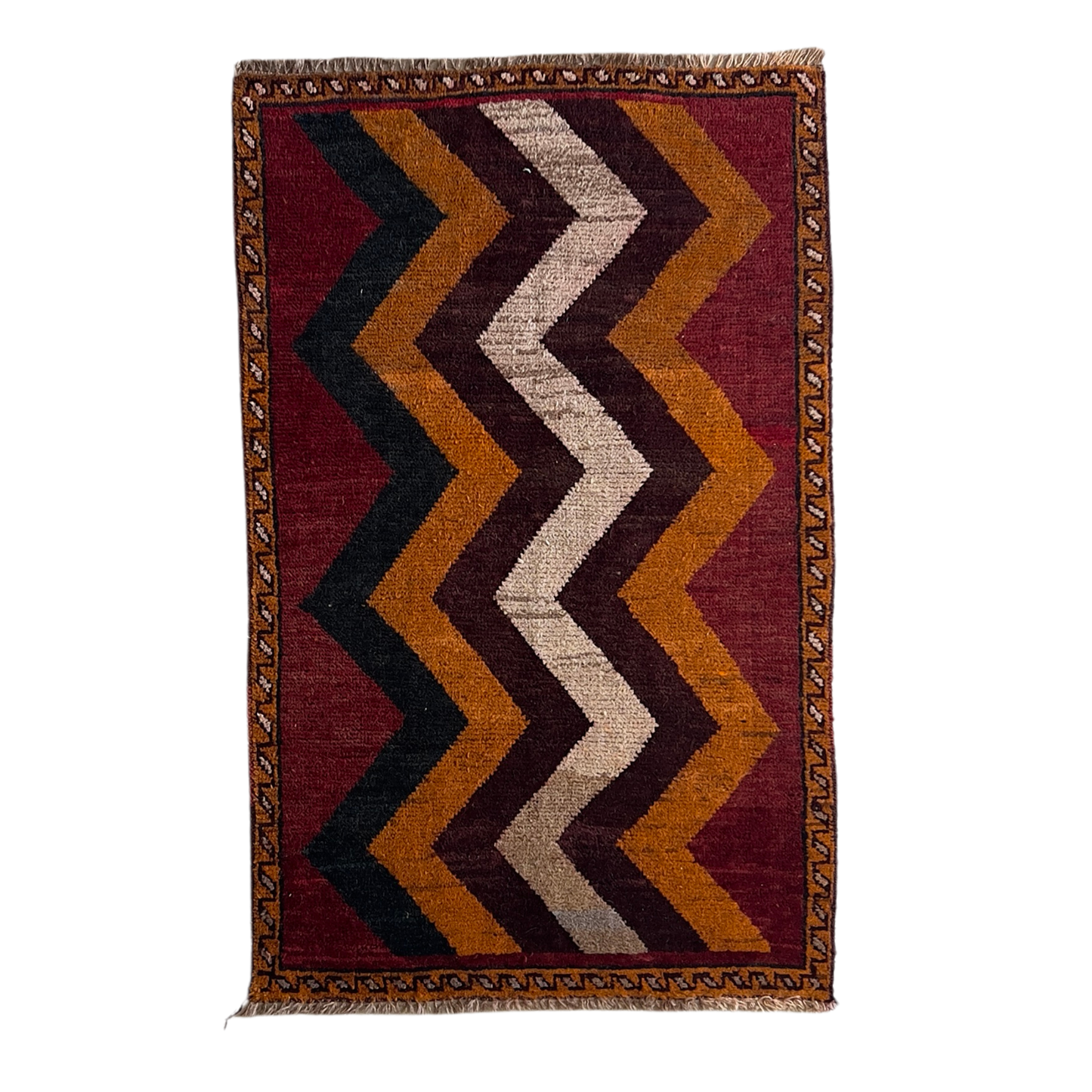 Iranian Balochi Zig Zag War Rug