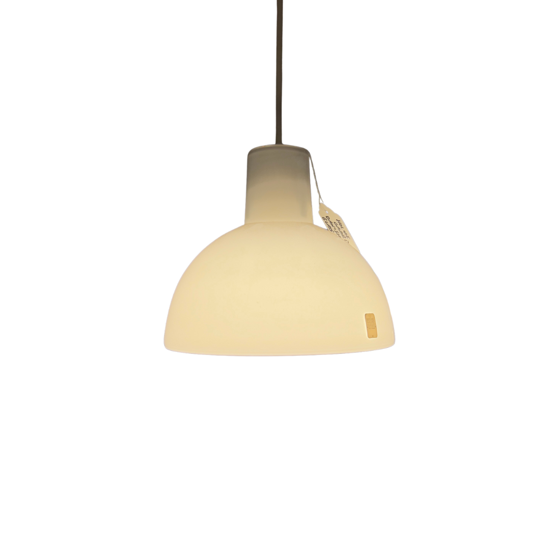 Classic Holmegaard Danish Glass Pendant: Elegant, White Opal Glass Shade.