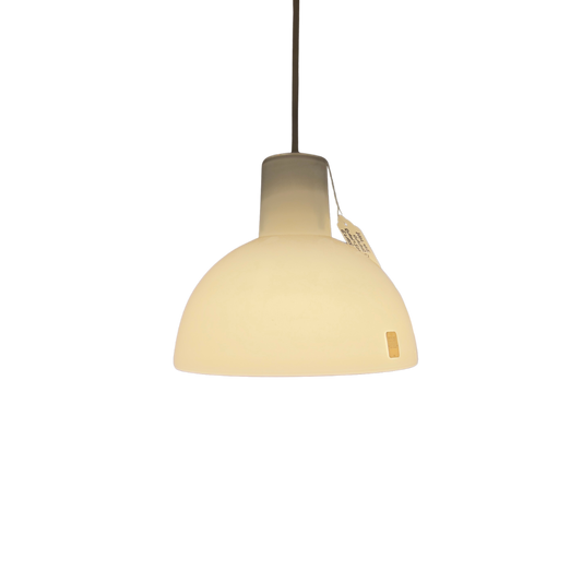 Classic Holmegaard Danish Glass Pendant: Elegant, White Opal Glass Shade.