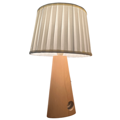 Pine Table Lamp with Pleated Shade