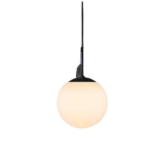 Dansk White Ball Medium Pendant: Iconic Mid-Century Modern Ceiling Light, 20 cm