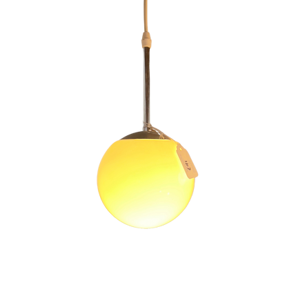 Dansk White Glass Ball Small Pendant: Minimalist Mid-Century Modern Ceiling Light, 16cm Diameter