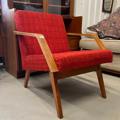 Mid-Century Red Armchair