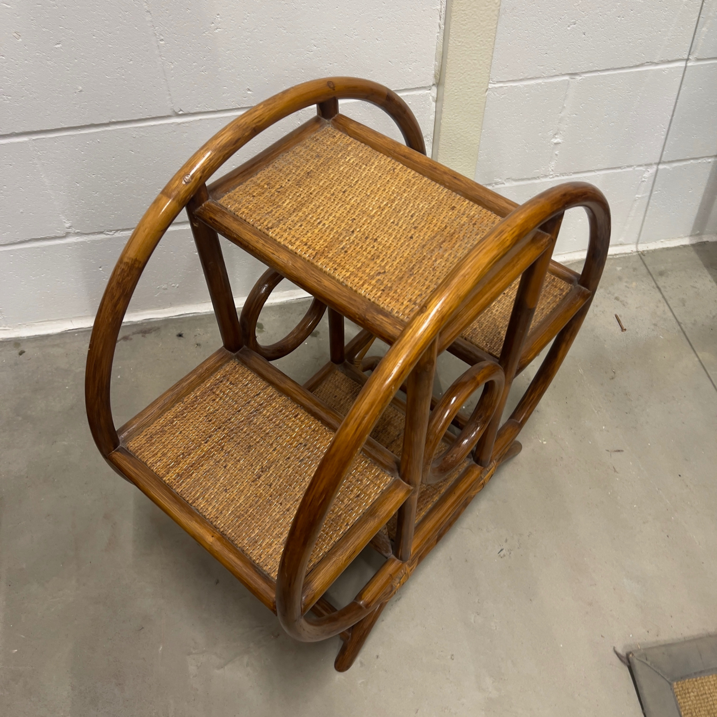 Vintage Bamboo Rattan Shelf