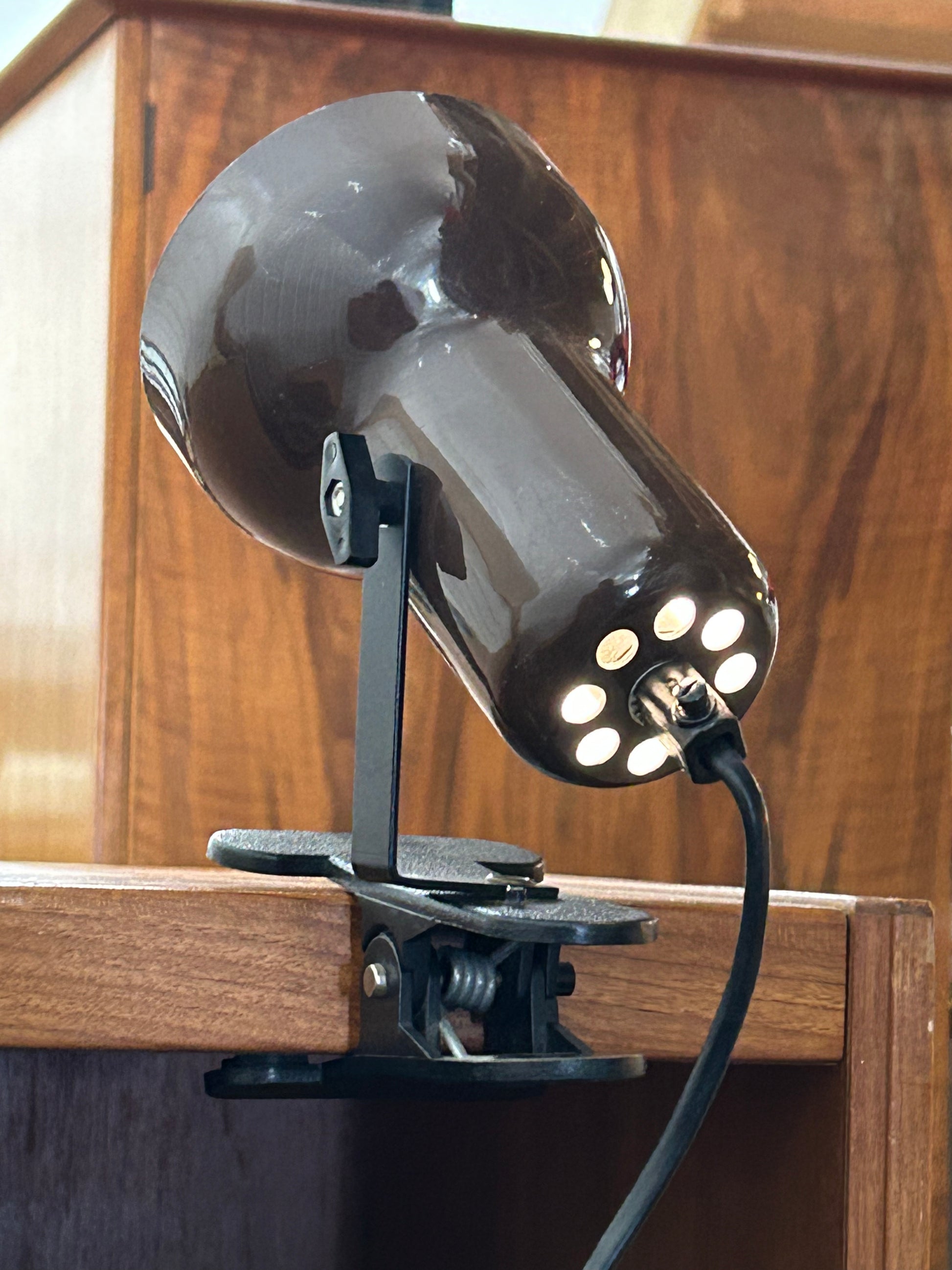 Brown Clip On Desk Lamp (back)