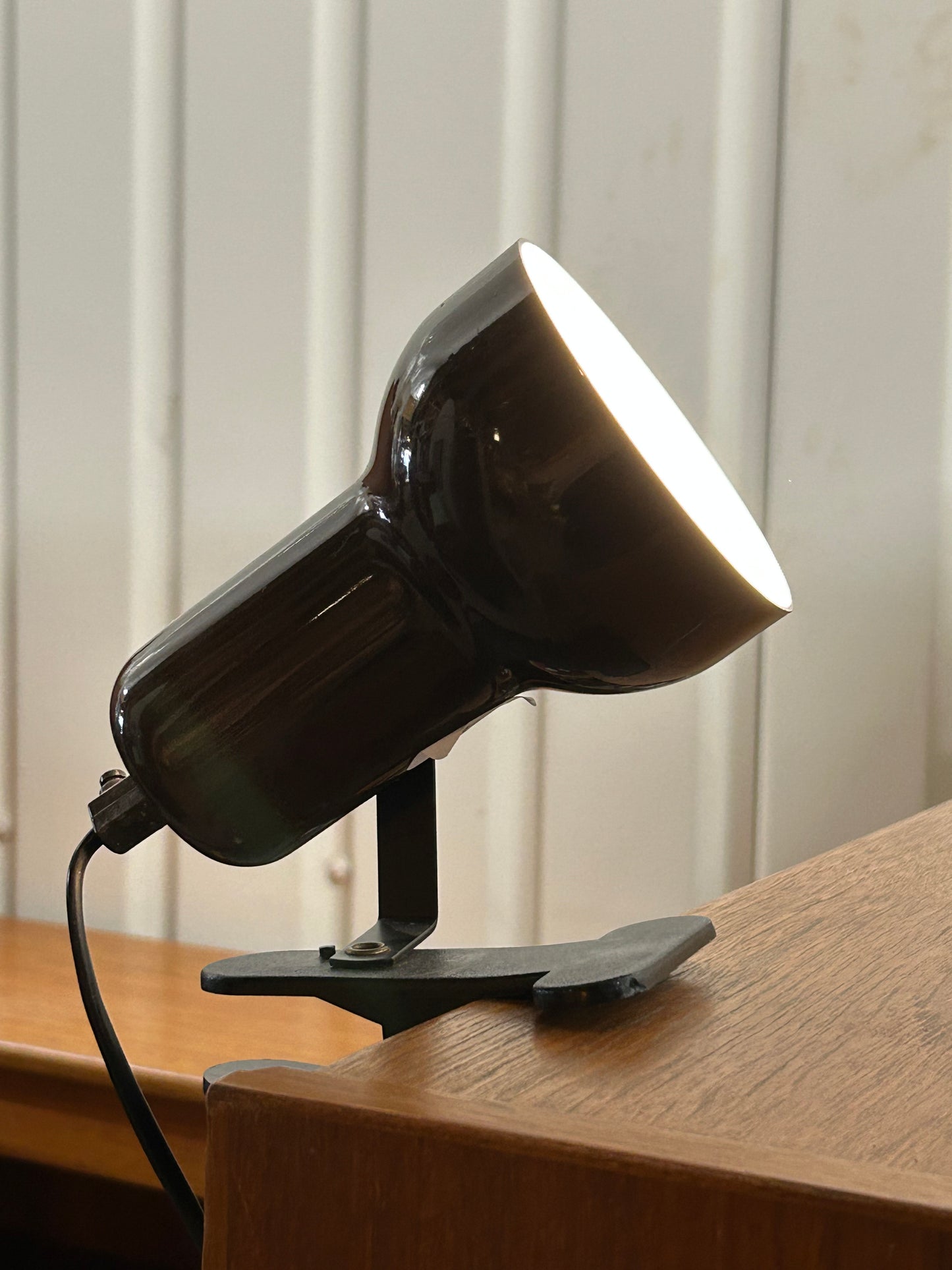 Brown Clip On Desk Lamp (front)