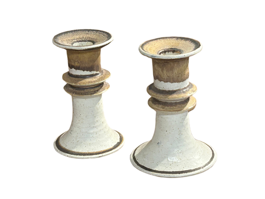 Handmade Danish Studio Pottery Candlesticks - Ceramic