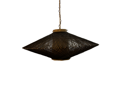 Scandinavian Mid-Century String and Fiberglass Ceiling Light