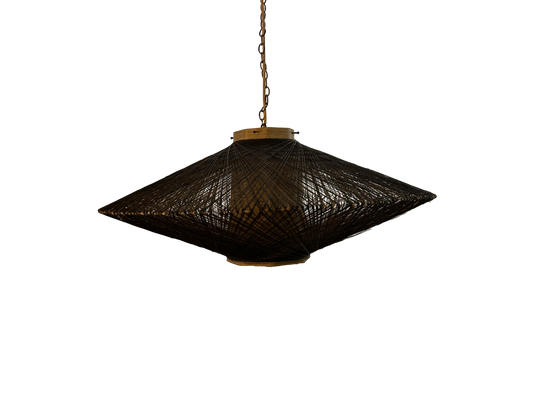 Scandinavian Mid-Century String and Fiberglass Ceiling Light