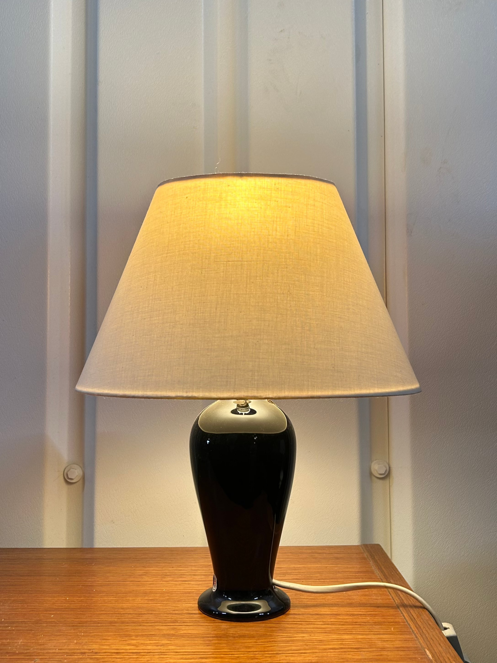 Odreco Black Ceramic Table Lamp MCM (with Shade)