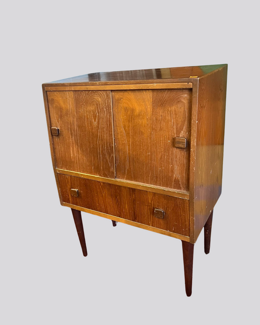 Teak Vinyl Record Cabinet