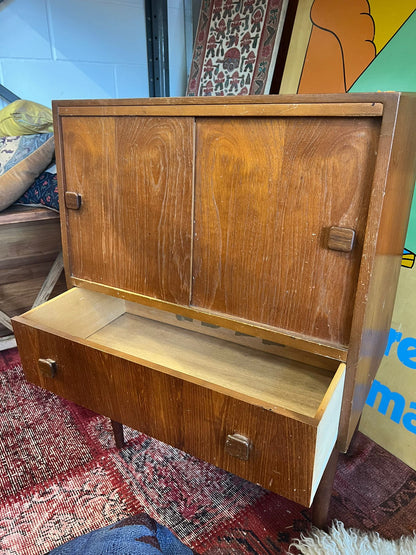 Teak Vinyl Record Cabinet